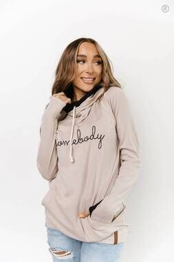 NEW AMPERSAND AVE doublehood sweatshirt in homebody